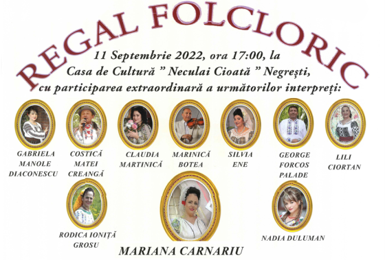 11 septembrie 2022, REGAL FOLCLORIC cu participarea extraordinară a 20 de interpreți